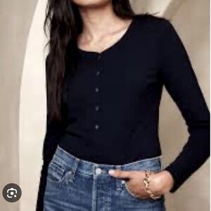 Banana Republic, REFINED HENLEY T-SHIRT, size S , black , Euc